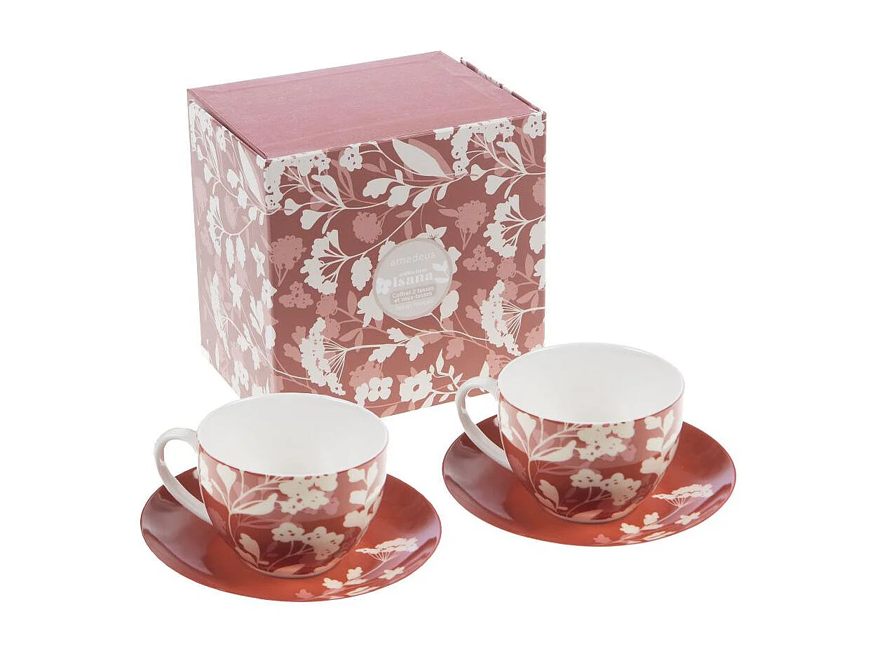 Coffret de 2 tasses et sous-tasses Isana