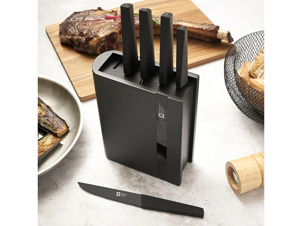 Edge Noir - Bloc 5 couteaux de cuisine