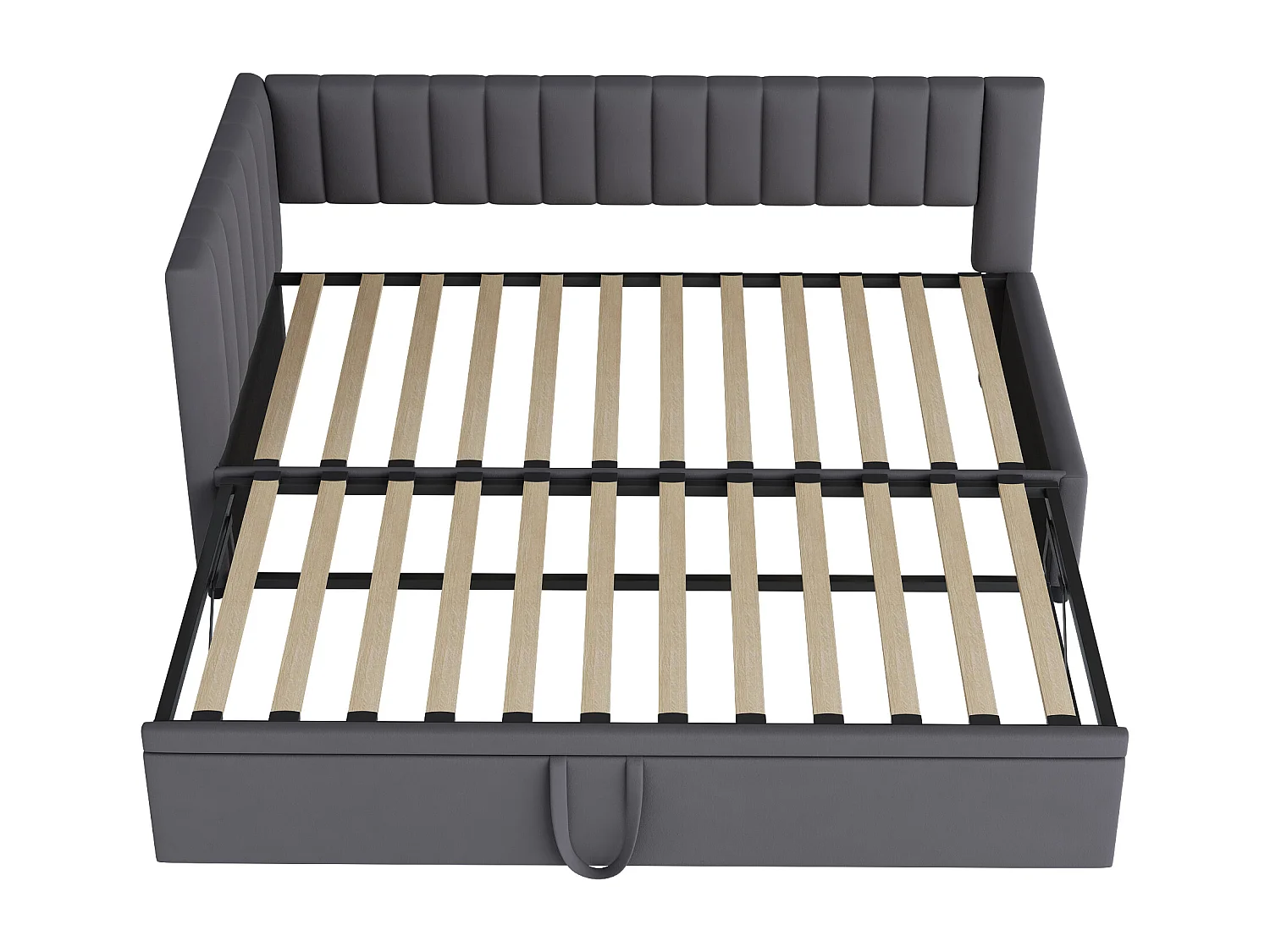 Kinderbett mit Lattenrost – grauer Samt