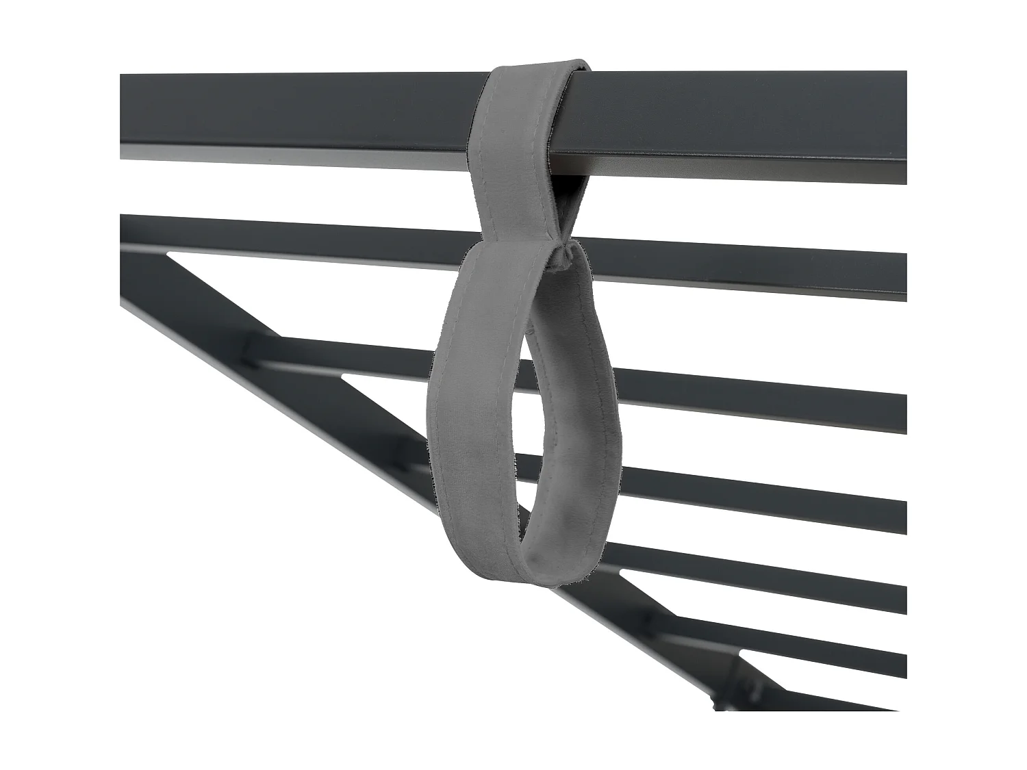 Lit banquette 90x200 cm - Lit enfant avec rangement et sommier à lattes métalliques - velours gris - sans matelas