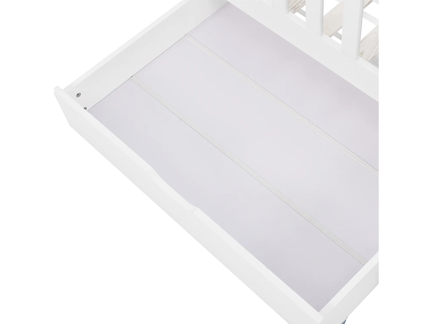 Cama nido de 90x200 cm - Cama infantil con 2 cajones y compartimento - Blanco - Sin colchón