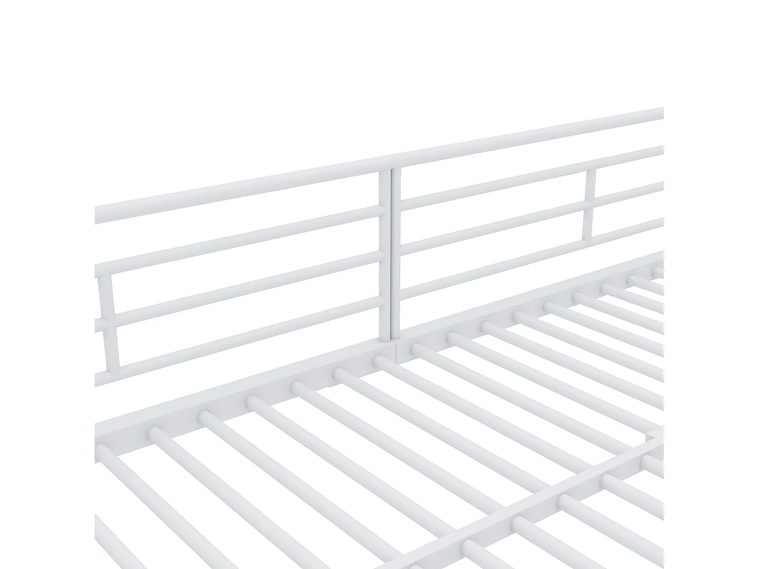 Etagenbett 90x200 cm – mit Schuhregalen – weißes Metall – ohne Matratze