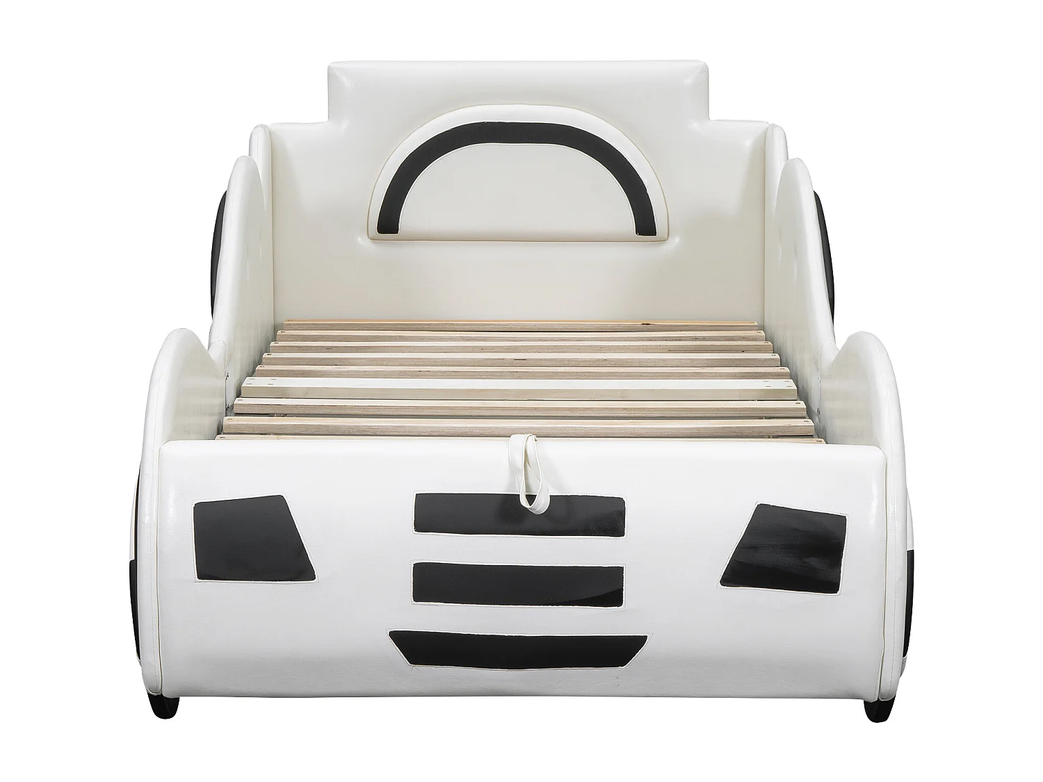 Lit coffre 90 x 200 cm - avec sommier à lattes - blanc - sans matelas