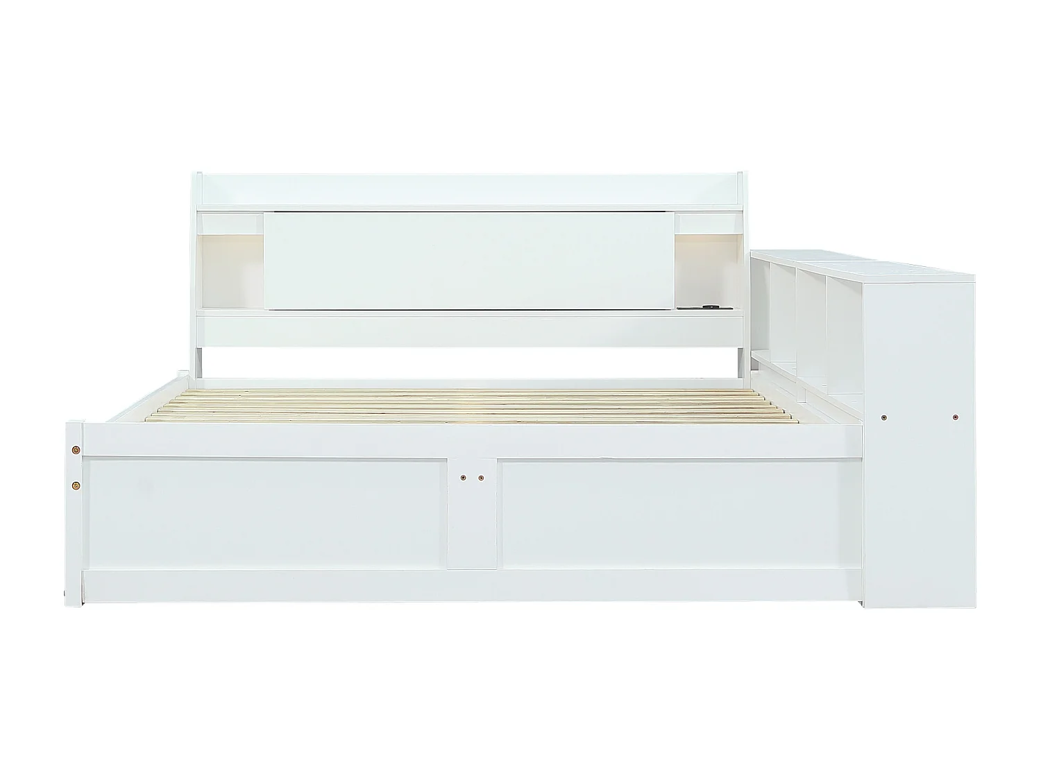 Letto per adulti 140 x 200 cm - con testiera Con contenitore, 2 cassetti - bianco - senza materasso