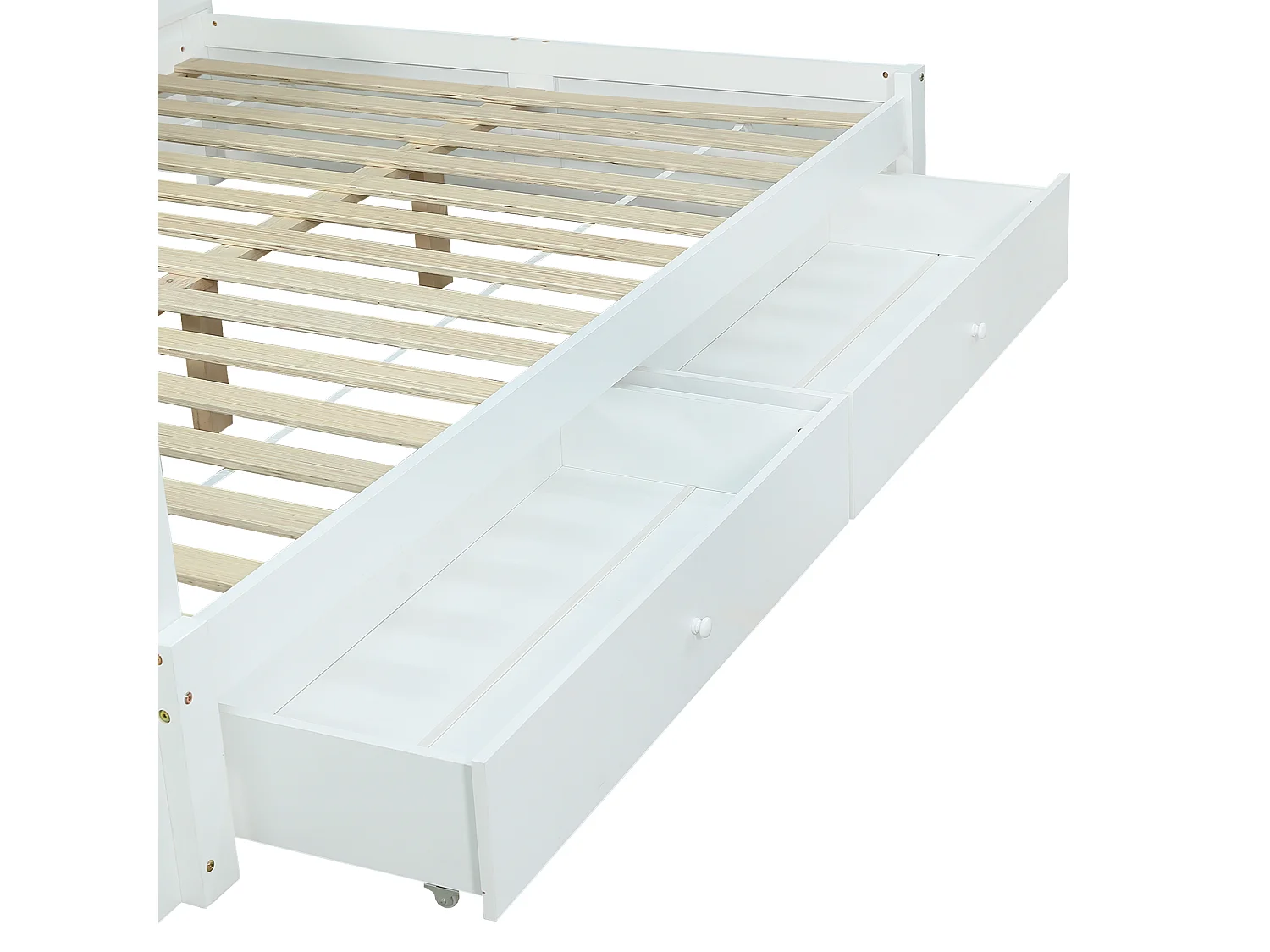 Letto per adulti 140 x 200 cm - con testiera Con contenitore, 2 cassetti - bianco - senza materasso