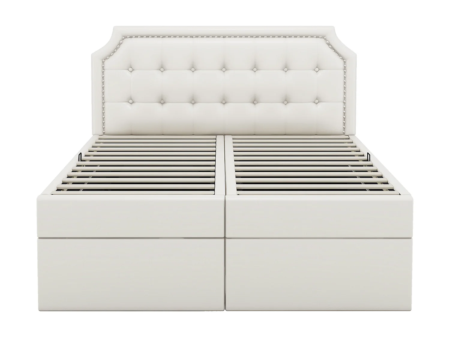 Lit adulte 140x200 - avec sommier à lattes - blanc