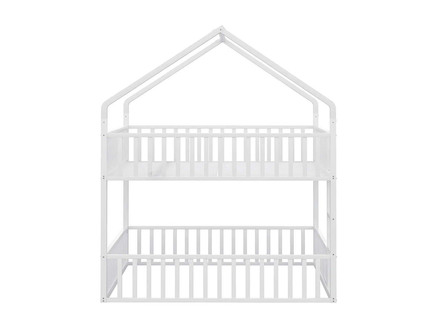 Kinderstapelbed 140x200 cm - met trap en veiligheidshekjes - wit - zonder matras