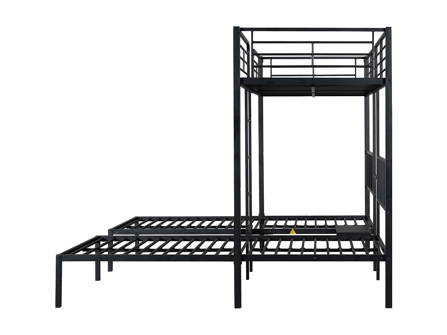 Lit superposé 90x200cm*3 - en métal - noir - sans matelas