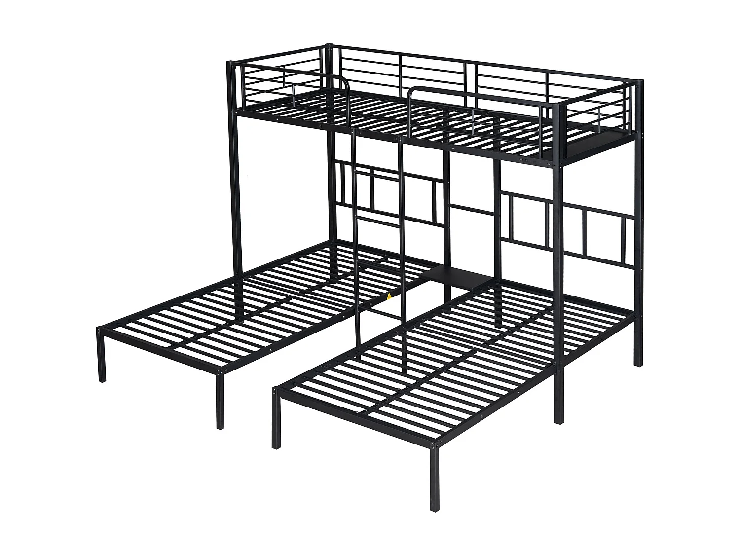 Lit superposé 90x200cm*3 - en métal - noir - sans matelas