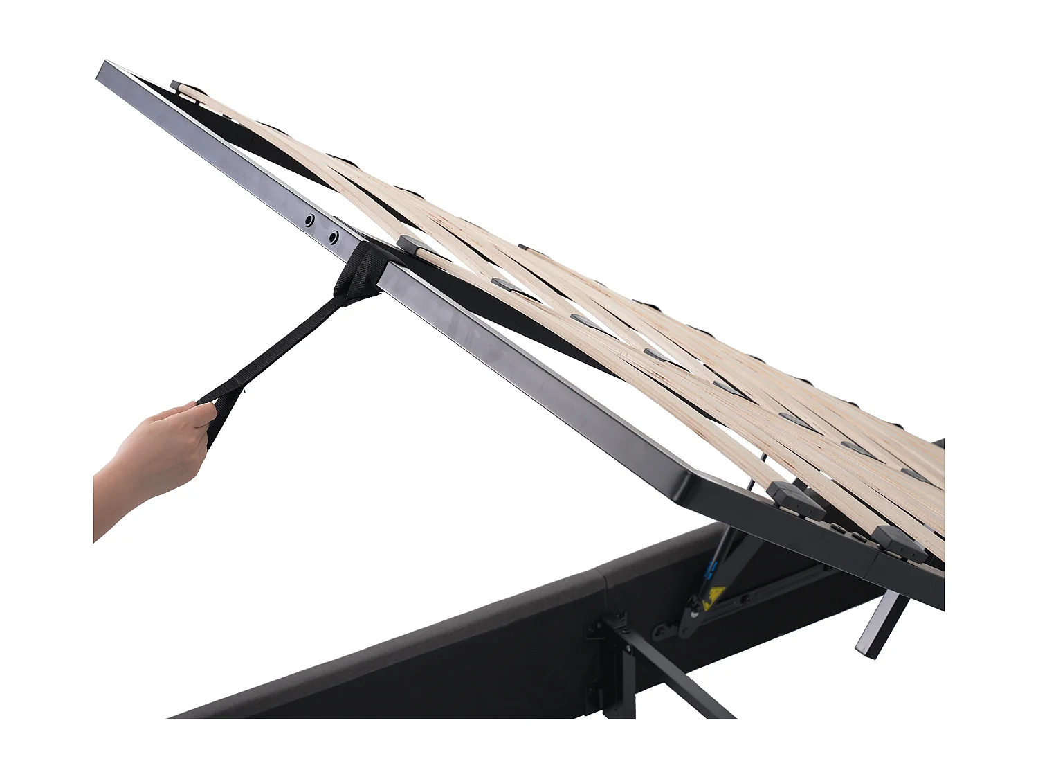 Lit adulte 140x200cm - avec tête de lit avec rangement, USB, LED, sommier à lattes - en lin - gris - sans matelas