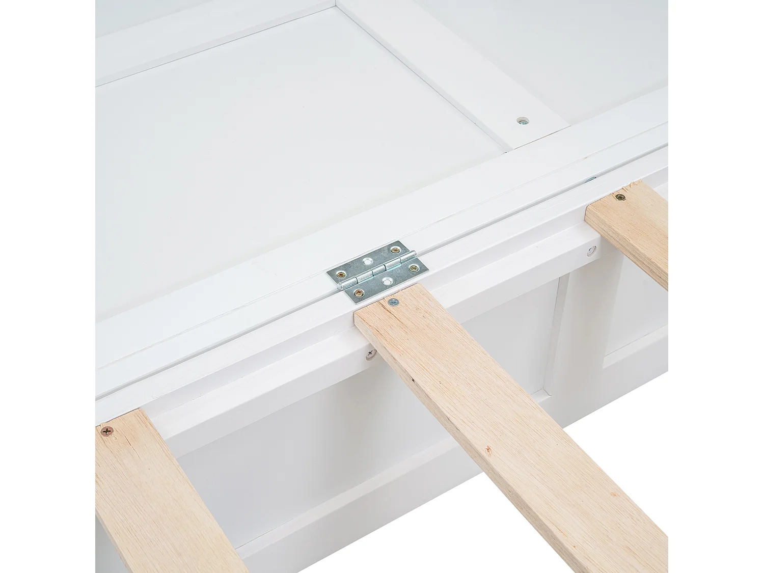 lit adulte 140 x 200 - avec tiroir et étagères - blanc - sans matelas