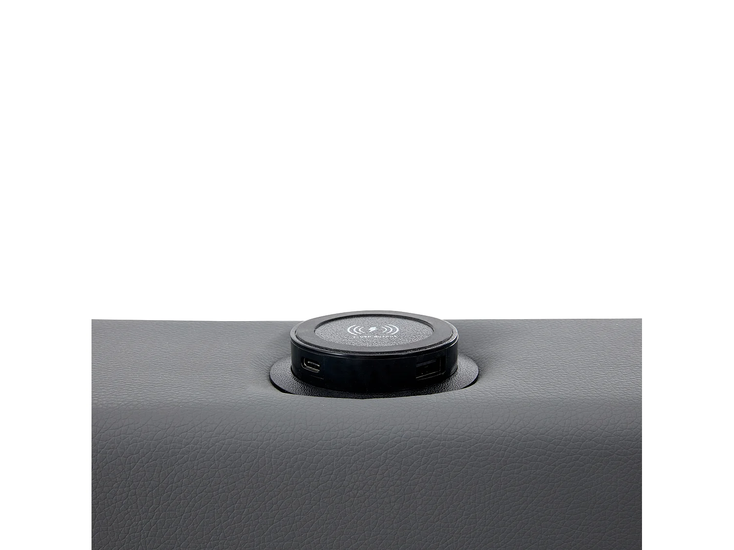 Lit adulte 140x190 cm -  avec éclairage LED et 4 tiroirs - PU gris - sans matelas