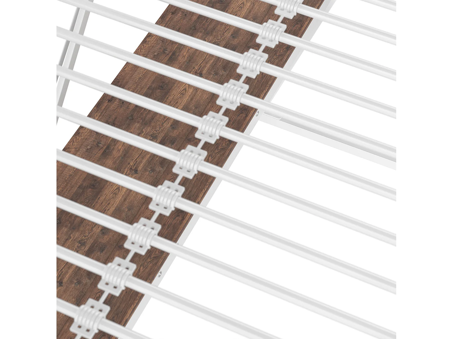 90 x 200 cm Hochbett – Kinderbett mit LED-Beleuchtung und Schreibtisch – weiß – Matratze nicht enthalten.