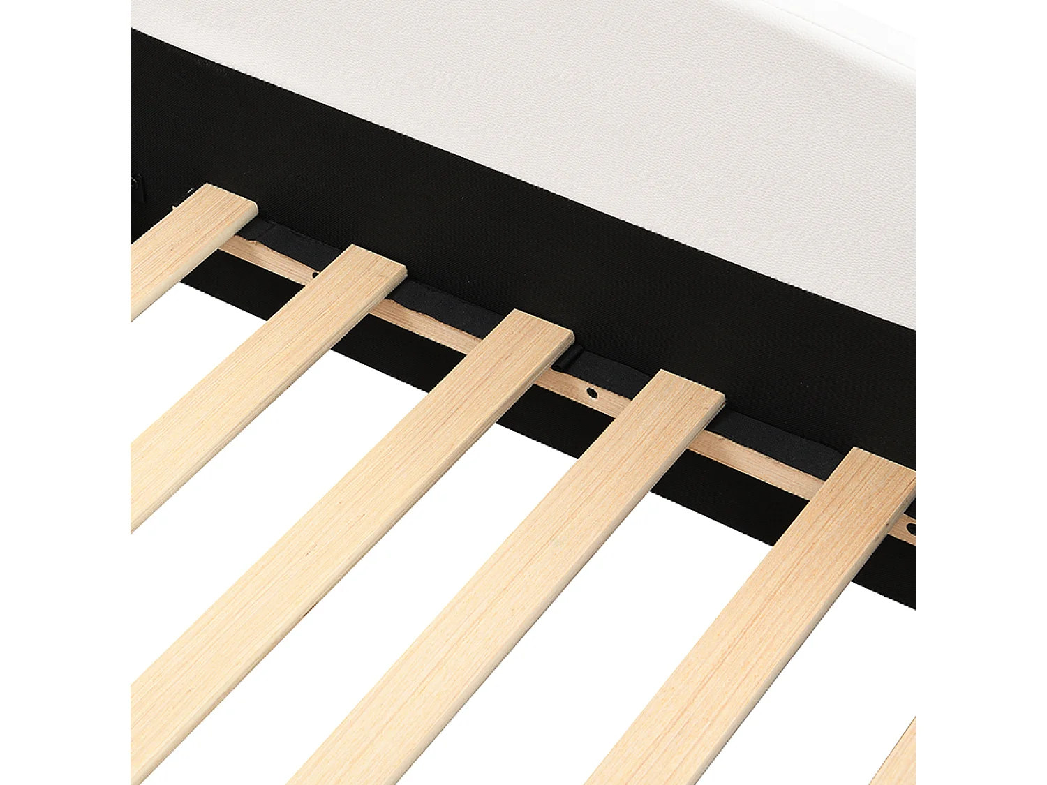 Kinderbett 140 x 200 cm – mit LED-Beleuchtung, Rutsche und Leiter – PU – Rosa und Weiß – Matratze nicht enthalten