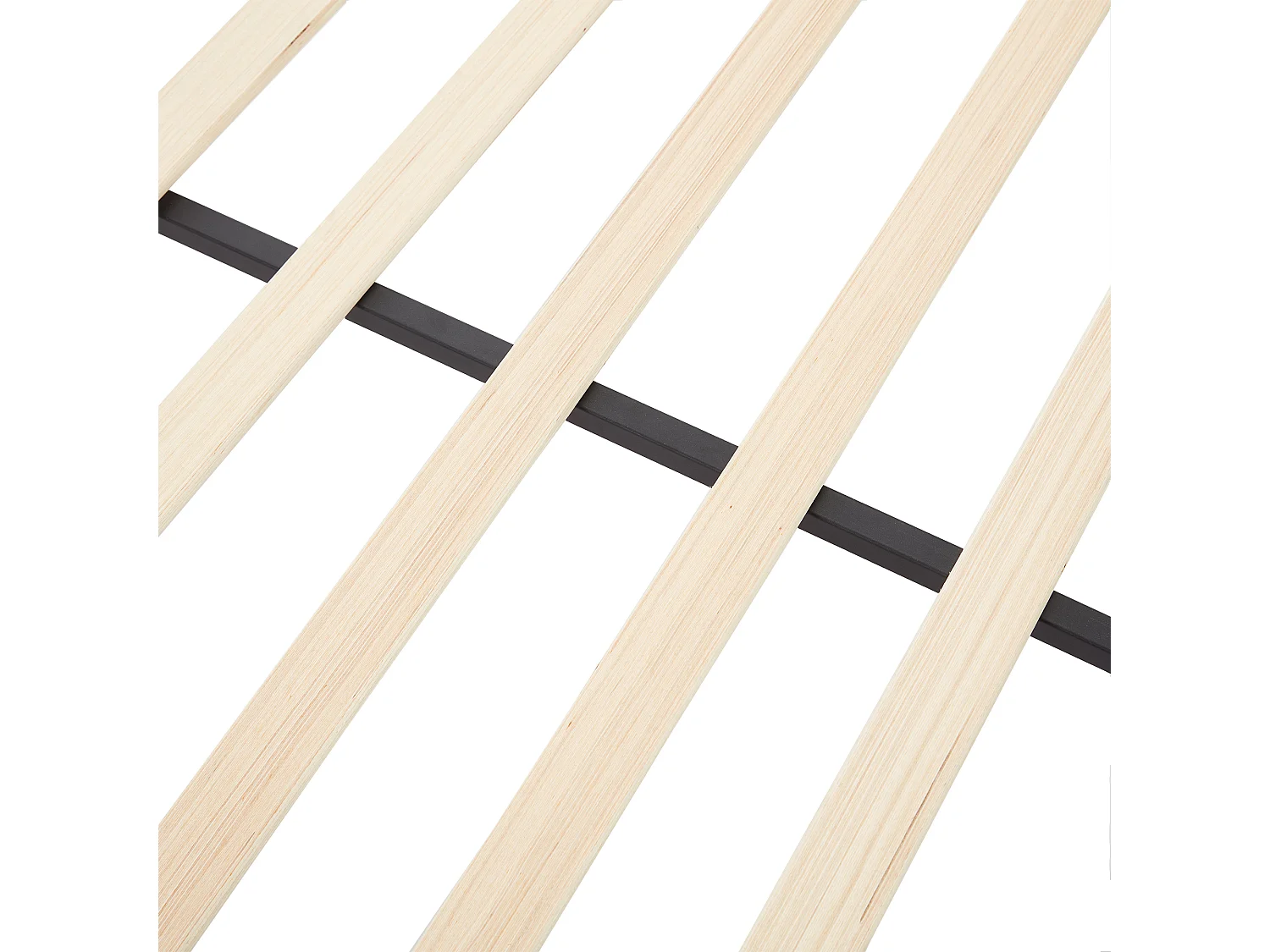 Lit adulte 140x200cm - avec tête de lit, sommier à lattes - en velours - beige et rose - sans matelas