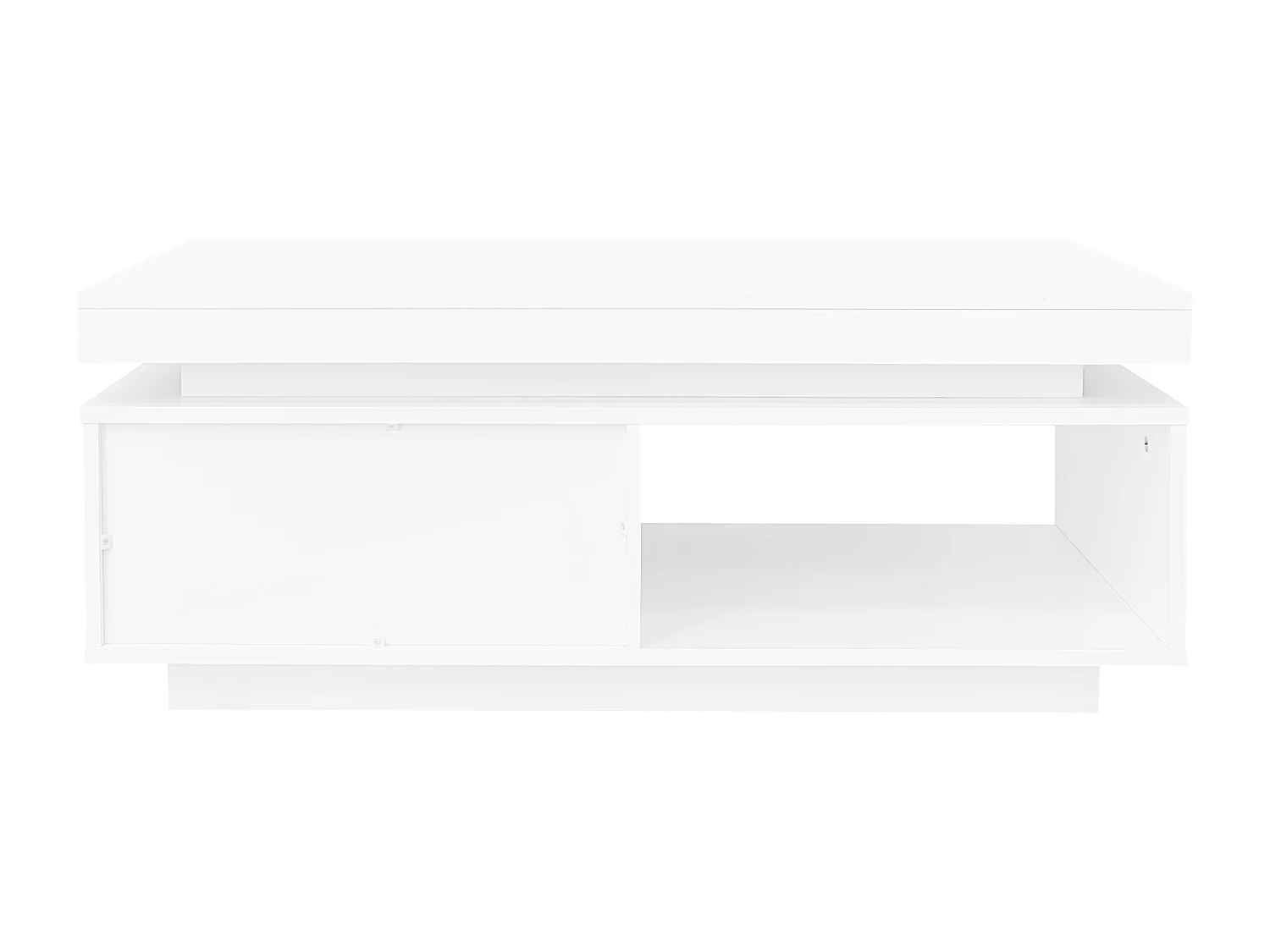 Moderne salontafel – Salontafel met ledverlichting en lades – open opbergvakken – wit