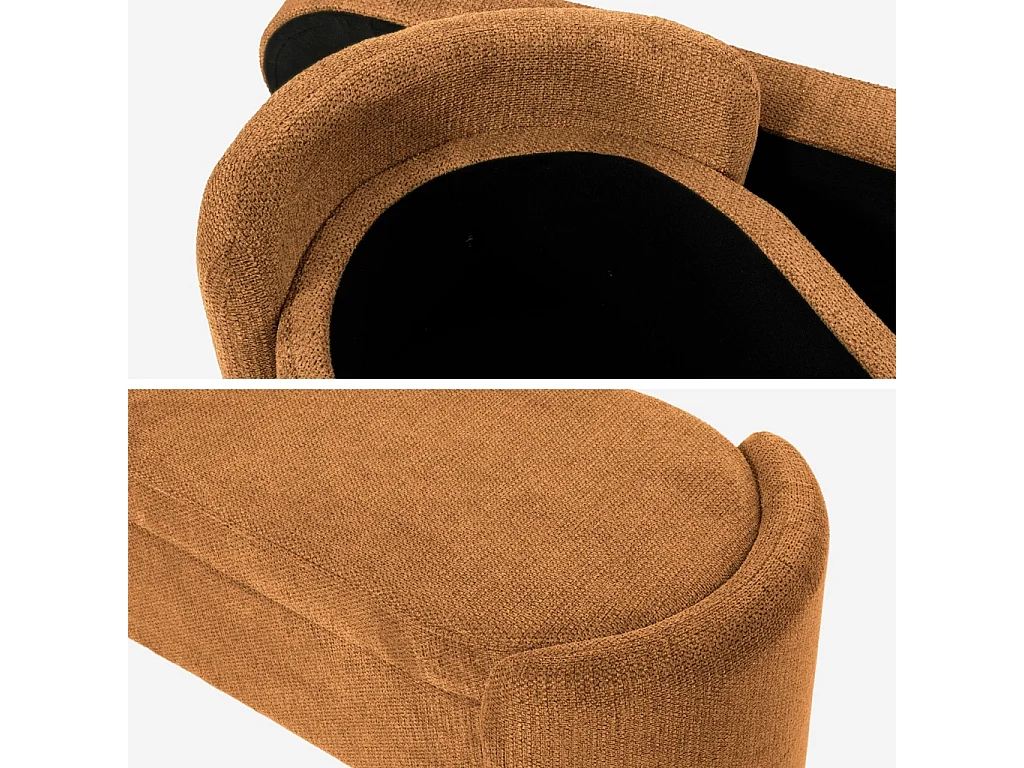 Banco baúl, pie de cama contemporáneo de tela simple óxido