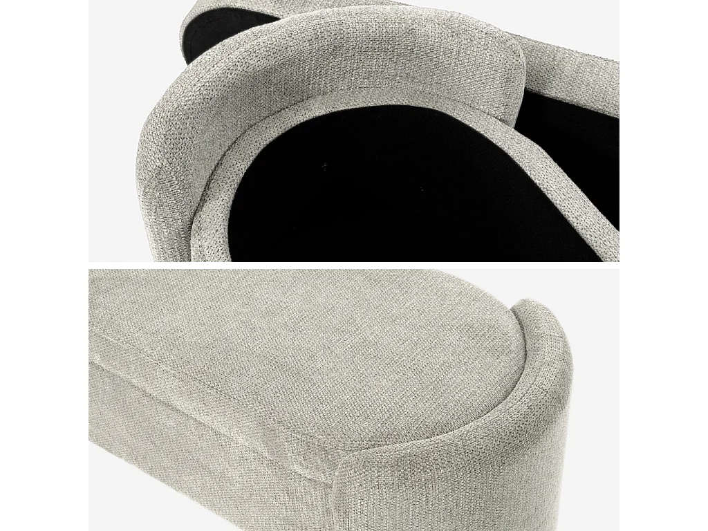 Banco baúl, pie de cama contemporáneo de tela simple gris claro