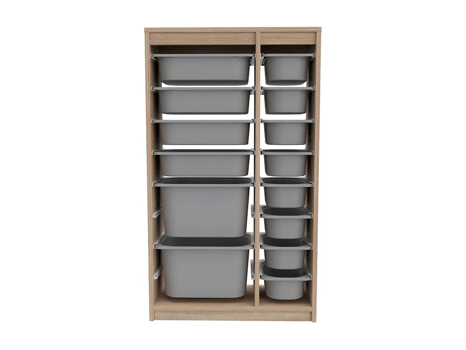 Meuble de rangement 14 tiroirs Montana Sonomo et gris