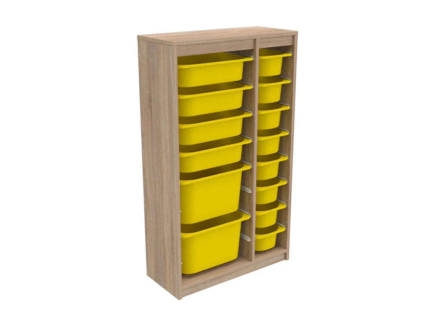 Meuble de rangement 14 tiroirs Montana Sonomo et jaune