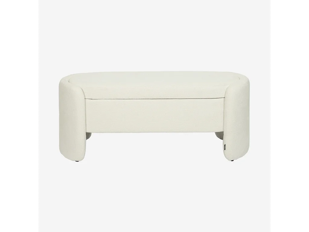 Banco baúl, pie de cama contemporáneo de tela simple blanco