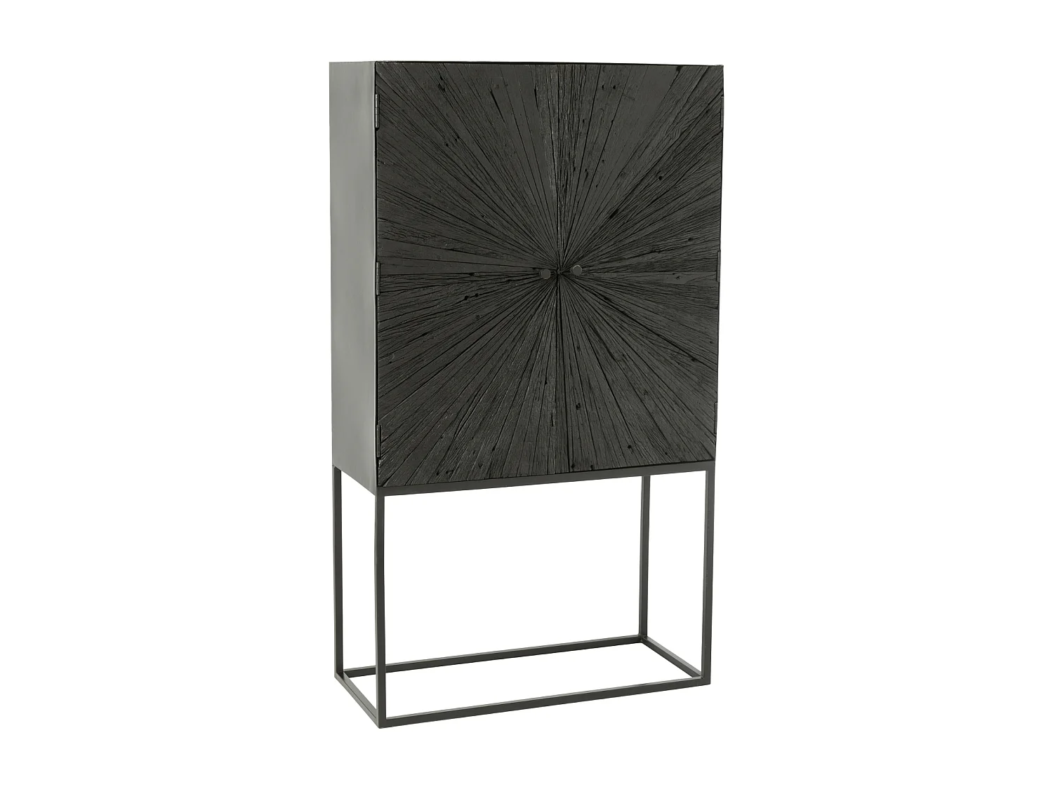 Commode 2 Portes en Bois "Shanil" 162cm Noir