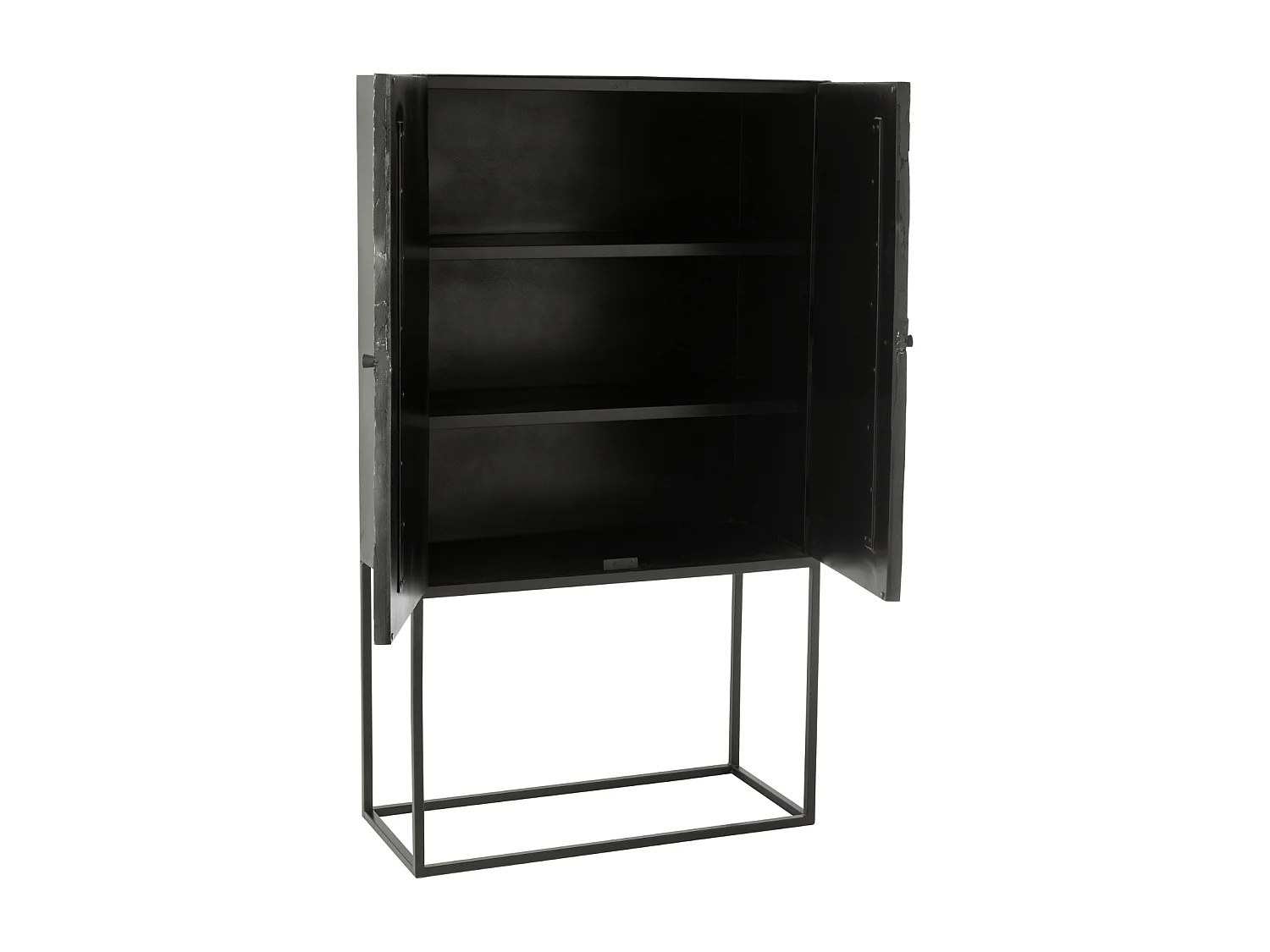 Commode 2 Portes en Bois "Shanil" 162cm Noir