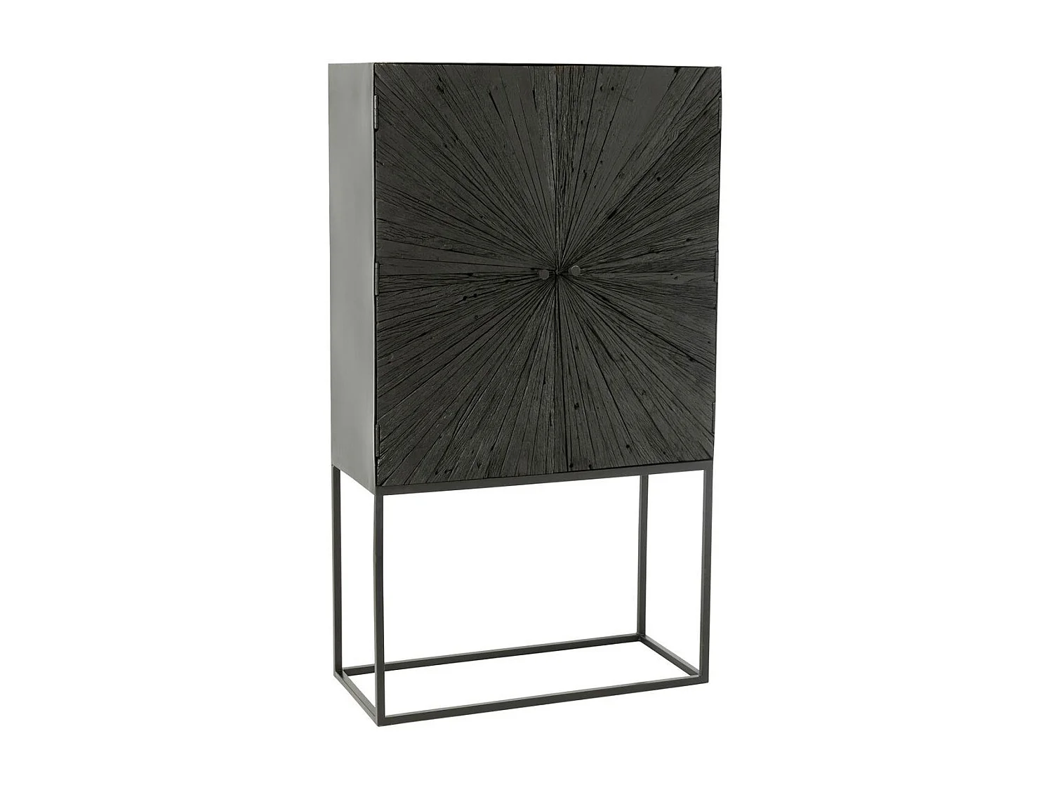 Commode 2 Portes en Bois "Shanil" 162cm Noir