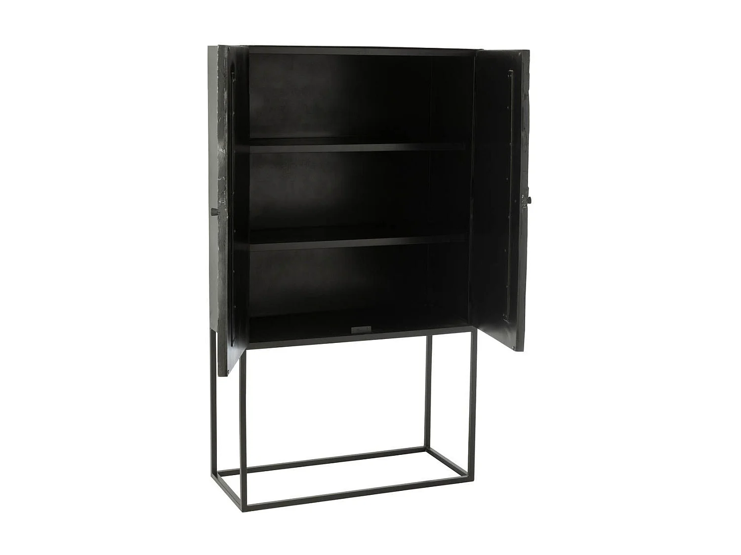 Commode 2 Portes en Bois "Shanil" 162cm Noir