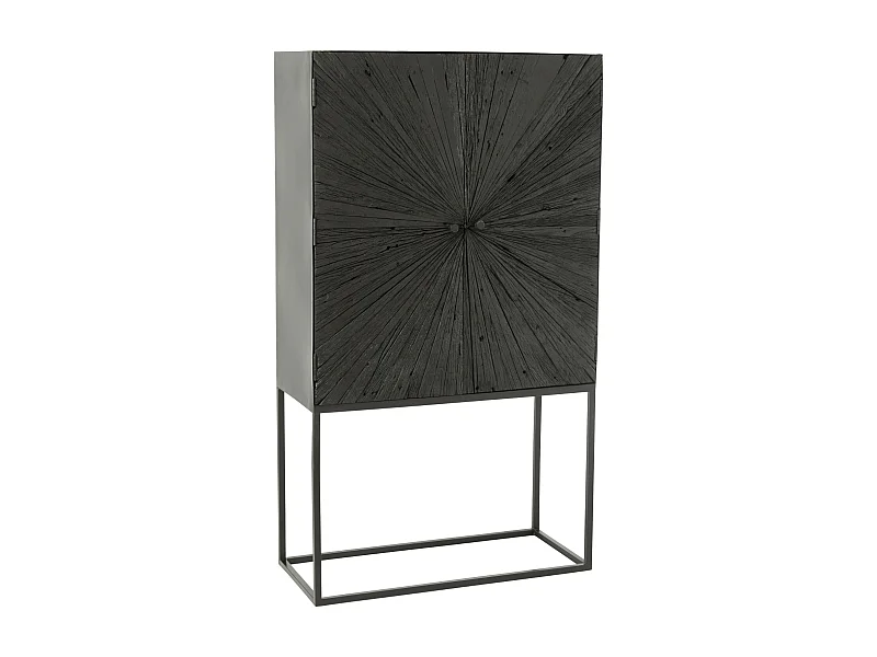Commode 2 Portes en Bois "Shanil" 162cm Noir