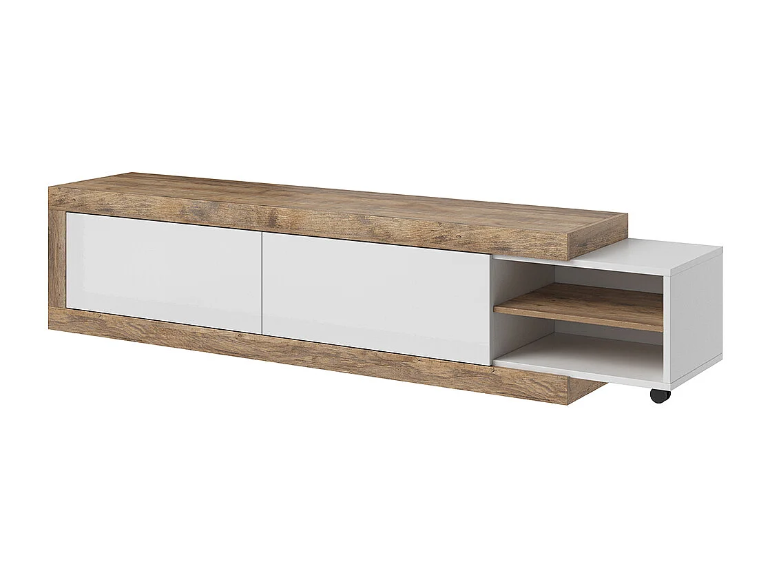 Mobile TV 2 ante Azior bianco e marrone 200cm