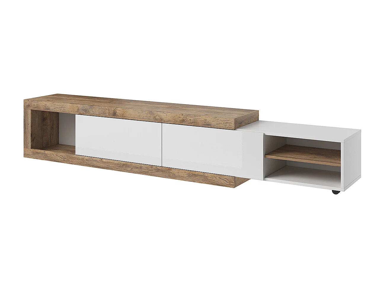 Mobile TV 2 ante Azior bianco e marrone 200cm