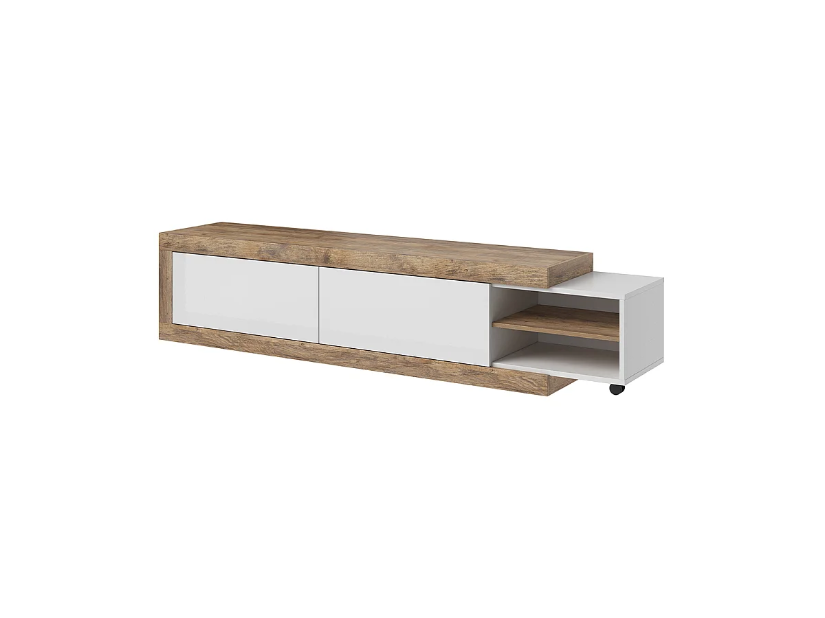 Azior hvid og træ 2-dørs TV-bord 200 cm