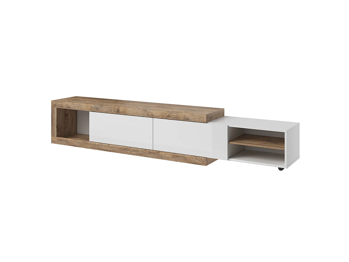 Azior hvid og træ 2-dørs TV-bord 200 cm