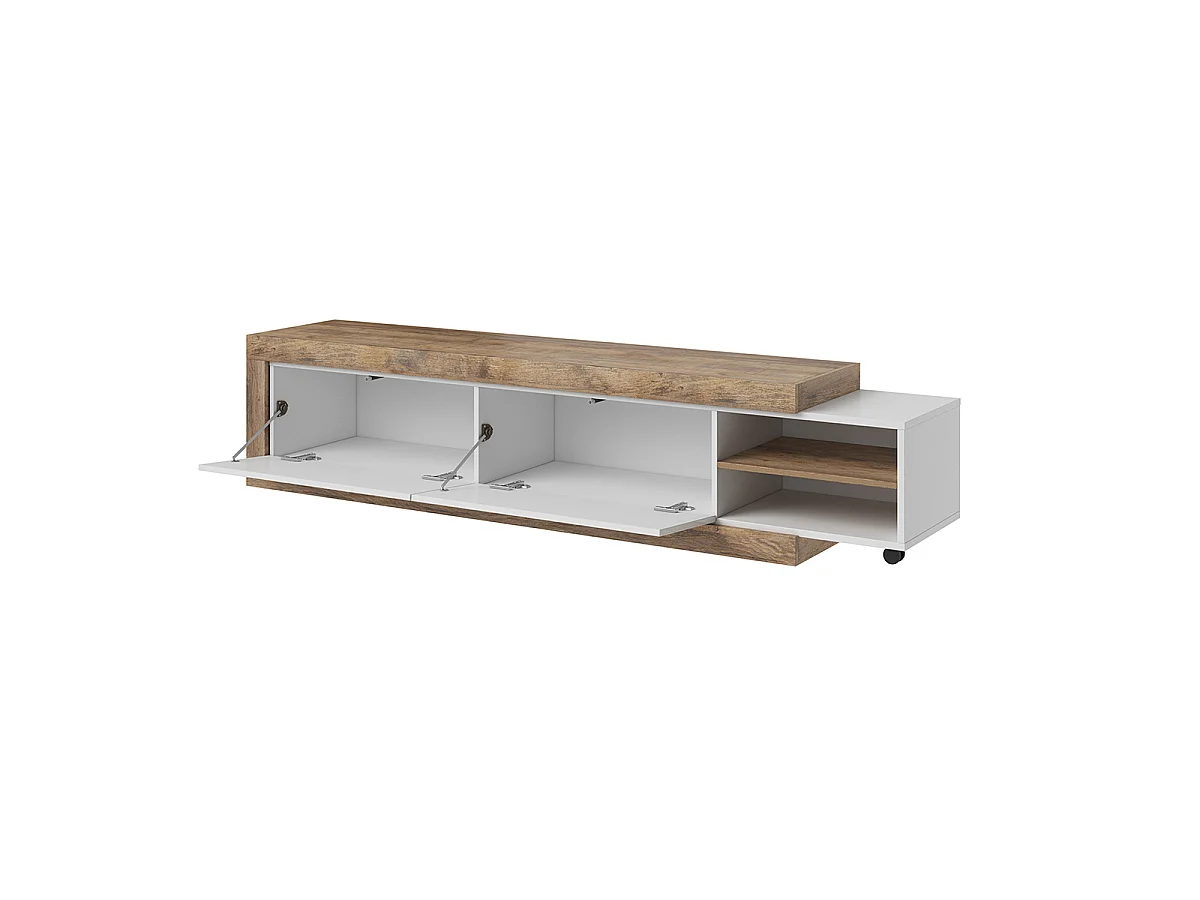 Azior hvid og træ 2-dørs TV-bord 200 cm