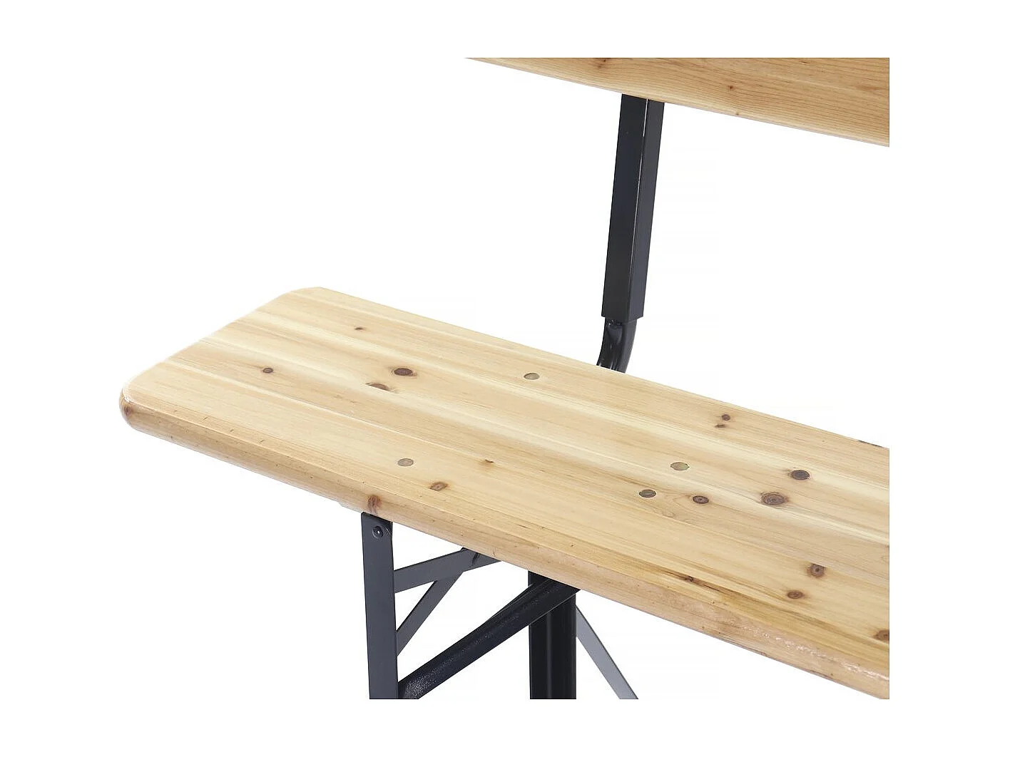 Salon de jardin set brasserie en bois avec dossier "Lisbonne" - 180 cm - Marron