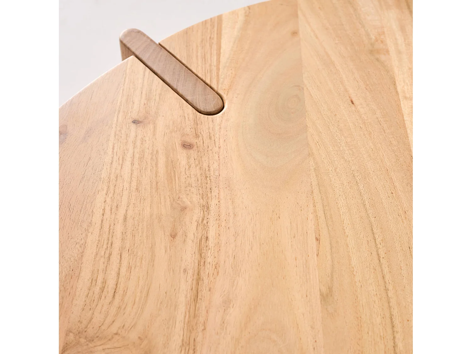 Table basse ronde en bois d'acacia massif naturel 80 cm - Reva