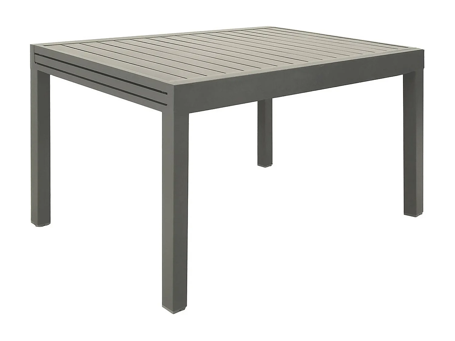 Table de jardin extensible aluminium kaki. 8 places. 135 / 270 x 90 x 75 cm
