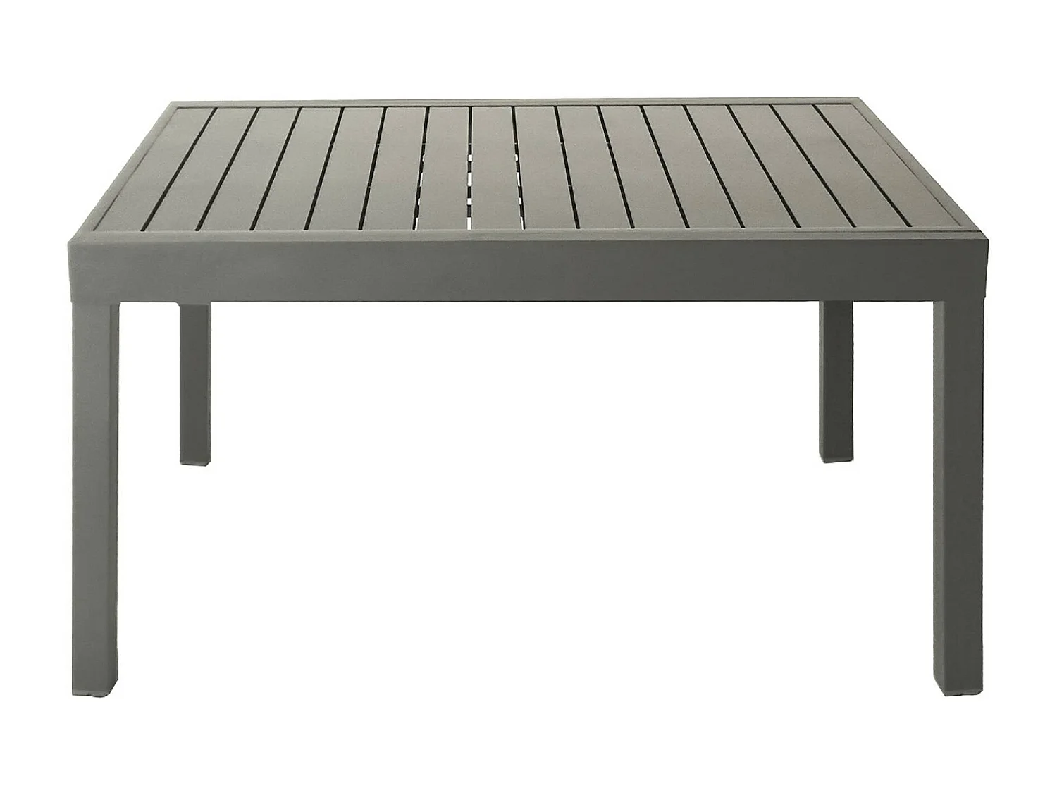 Table de jardin extensible aluminium kaki. 8 places. 135 / 270 x 90 x 75 cm