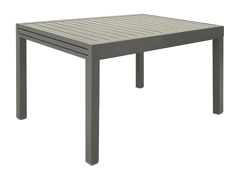 Table de jardin extensible aluminium kaki. 8 places. 135 / 270 x 90 x 75 cm