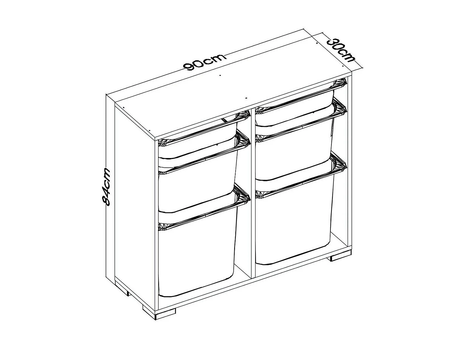 Meuble de rangement 6 tiroirs Carla
