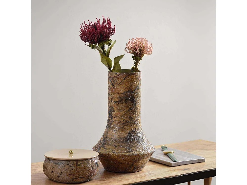 Vase en métal Mosaic Marble