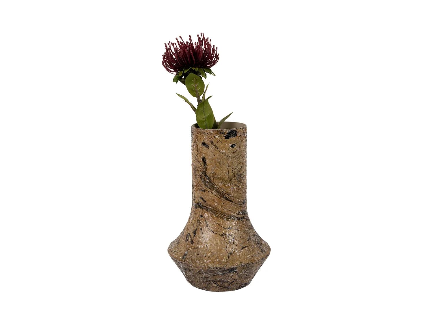 Vaas Mosaic Marble - 20x20x31 cm - Bruin
