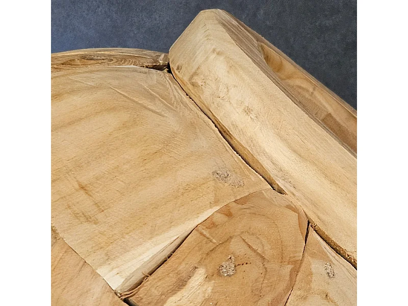 Vase décoratif en bois de teck massif H. 39 cm - WINNIE M