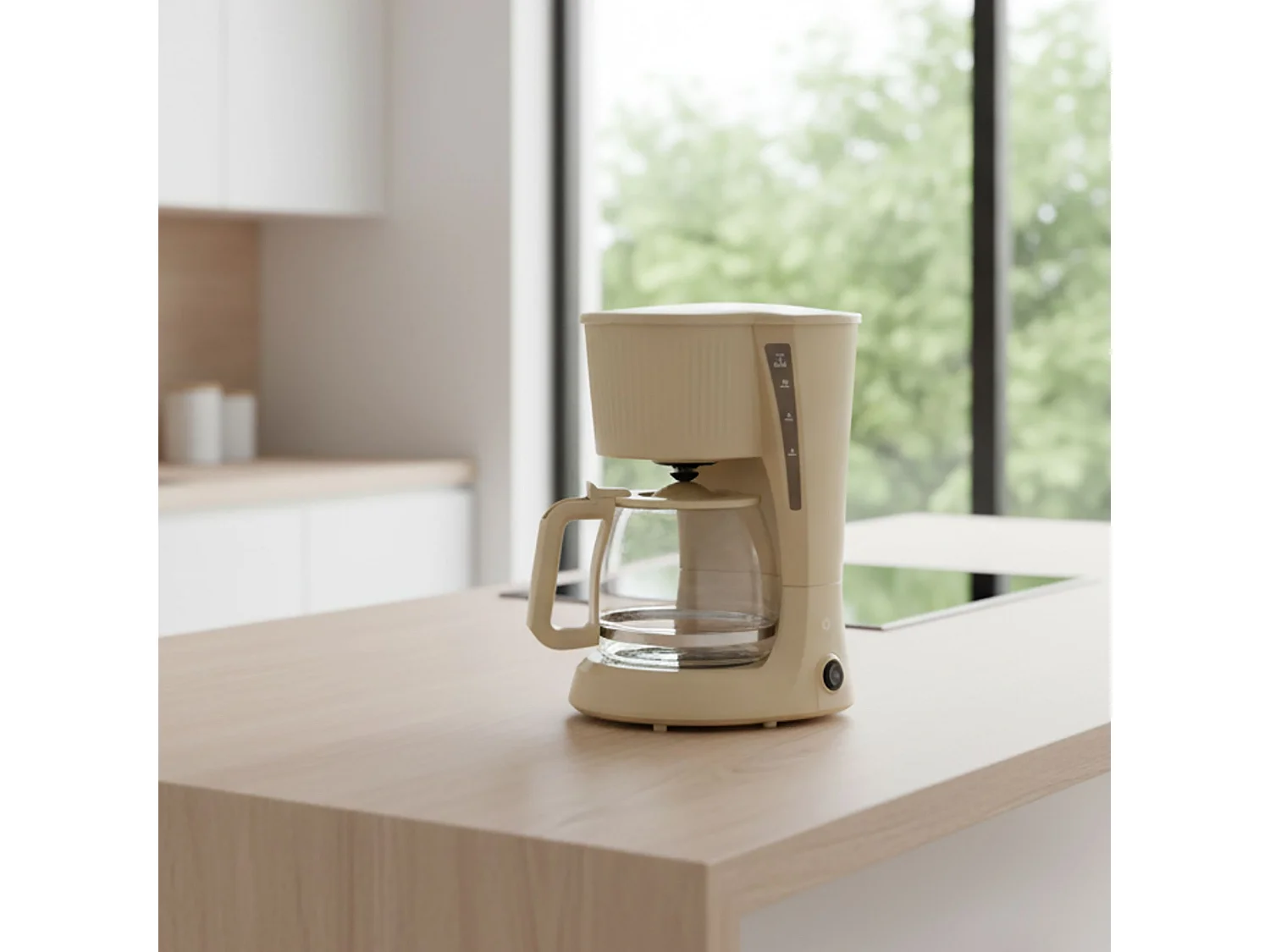 Menastyl - Cafetiere 12 Tasses 1.5l En Polypropylene Creme Strie