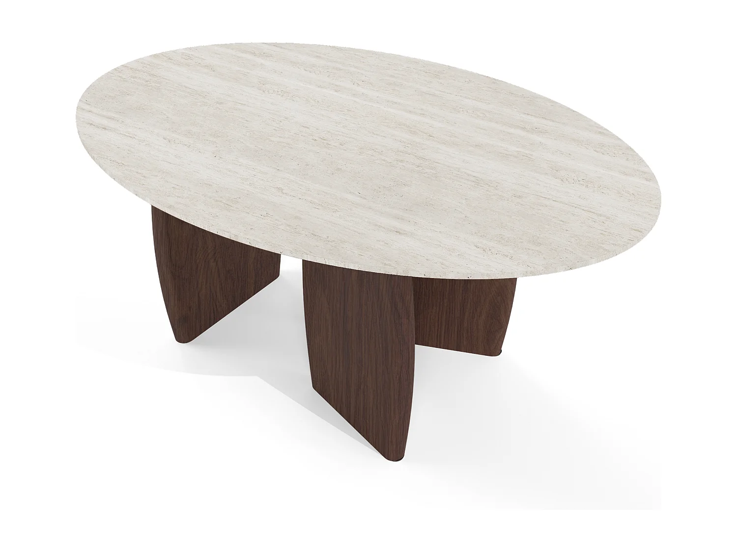 Table basse céramique aspect travertin  90cm BALI