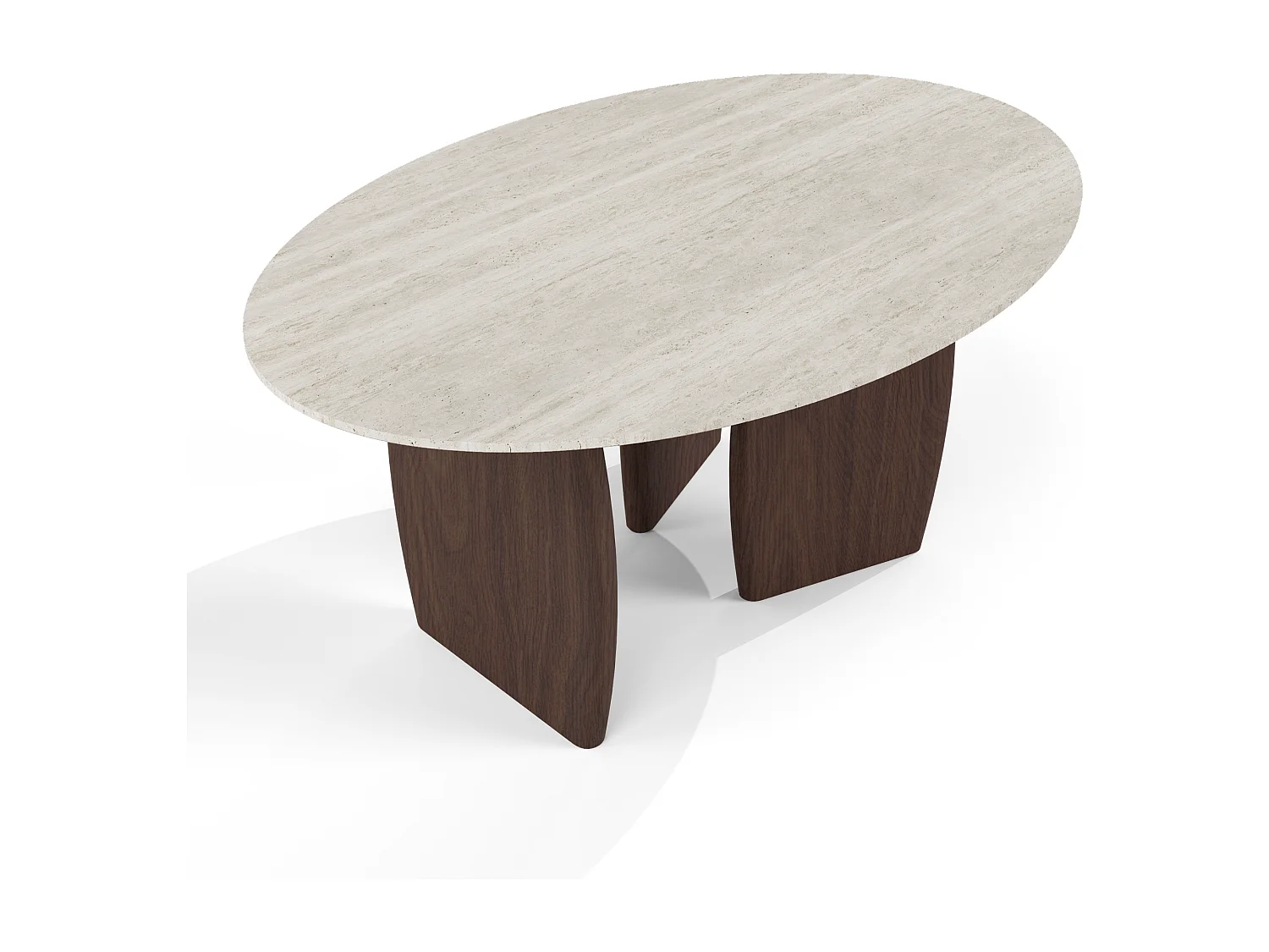 Table basse céramique aspect travertin  90cm BALI