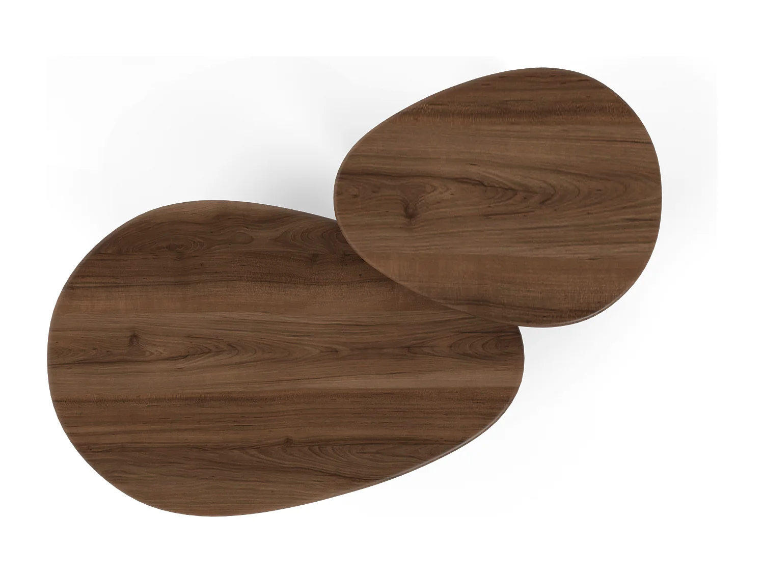 Lot de 2 tables basses gigognes noyer CEDRA