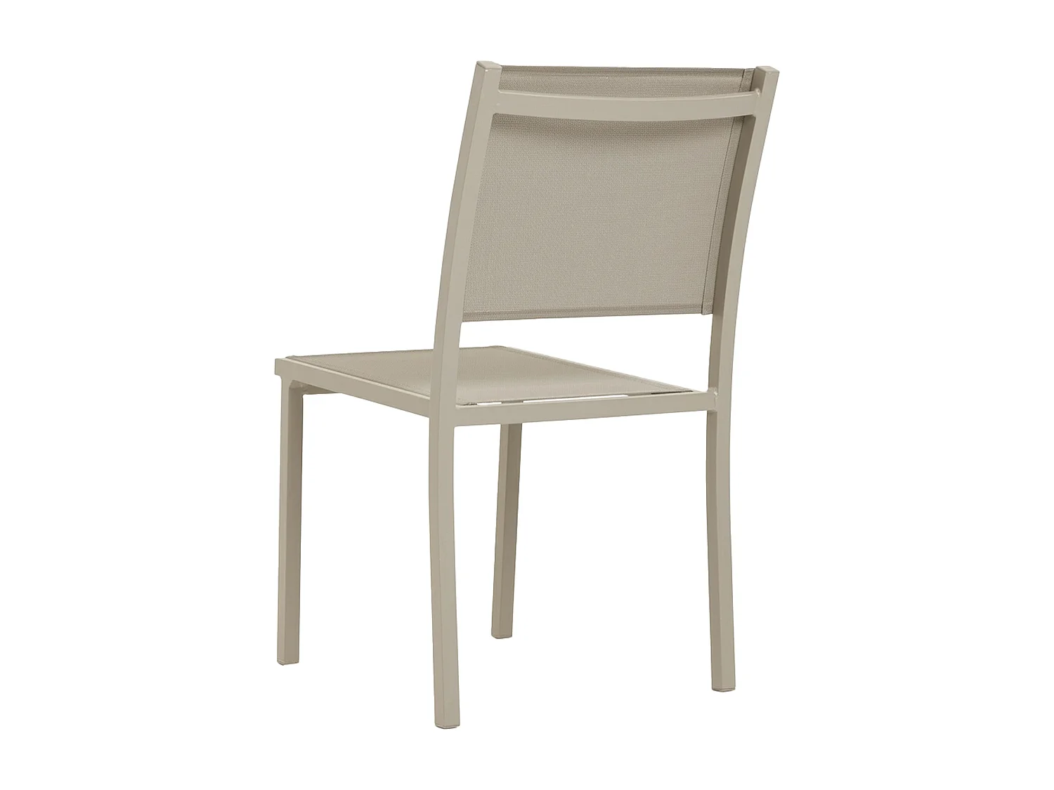 Lot de 2 chaises de jardin aluminium et textilène crème