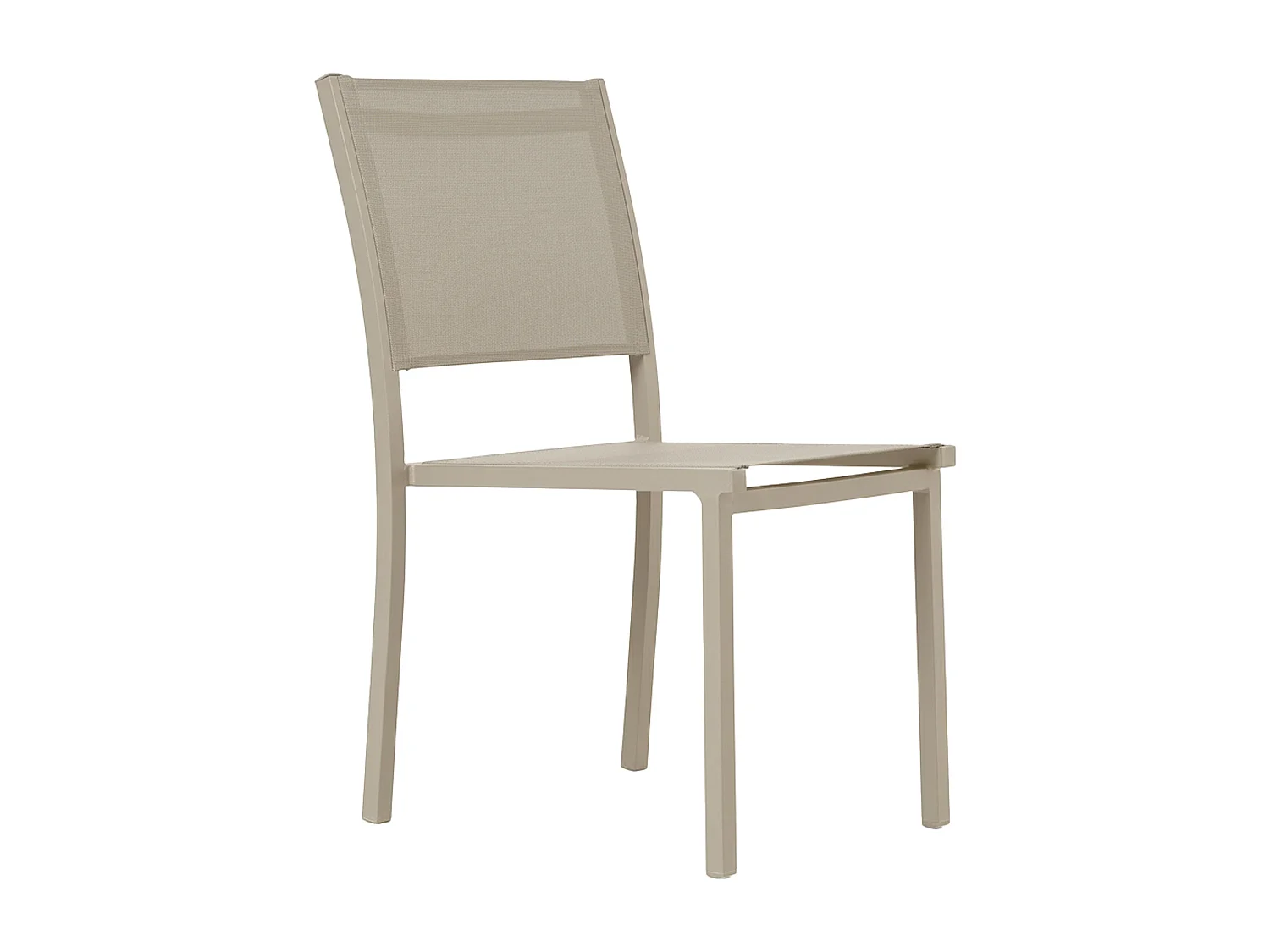 Chaise de jardin aluminium et textilène crème